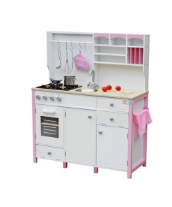White & Pink Wooden Kitchen - Image 3