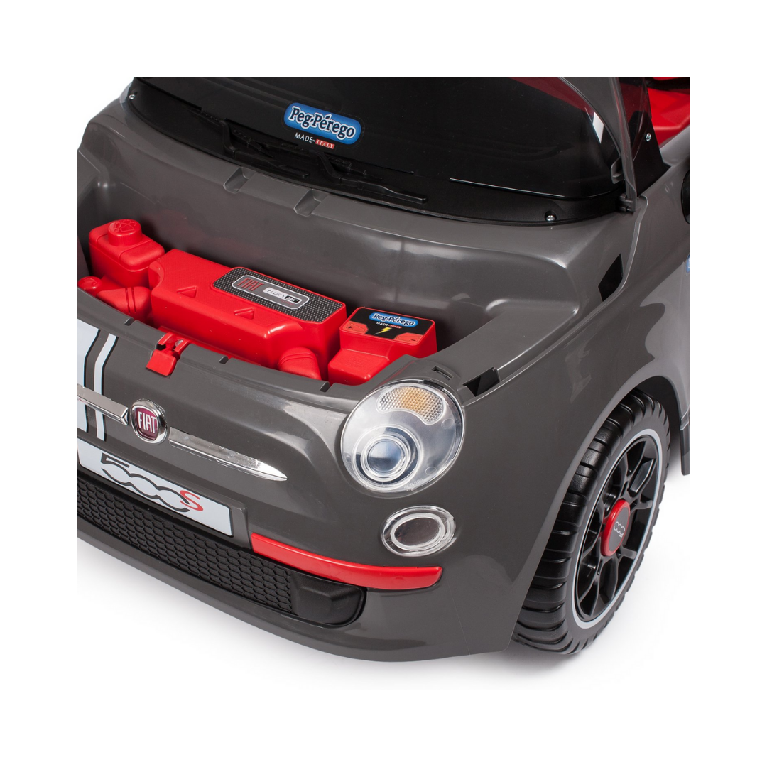 Fiat 500 with Remote Control - Grey (6V) - Image 9